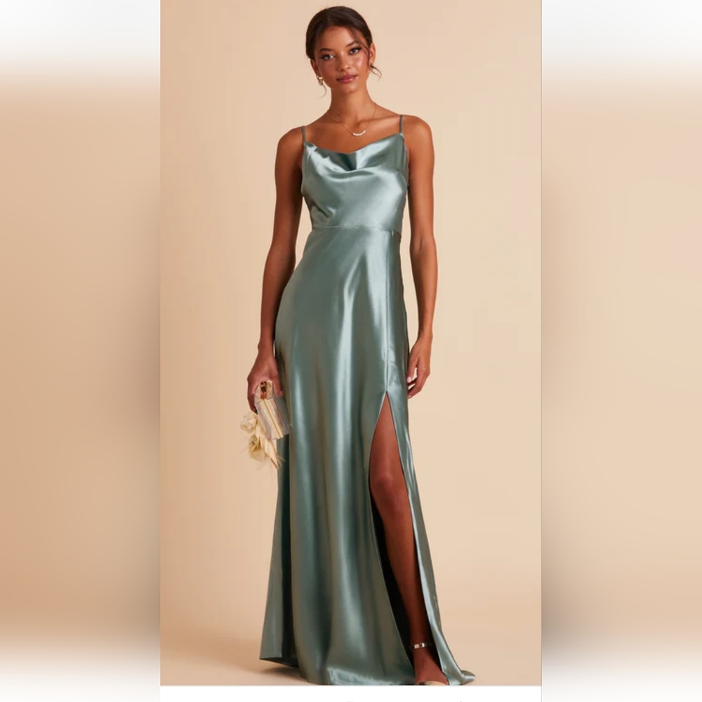 Birdy Grey Shiny Satin Sea Glass Dress
